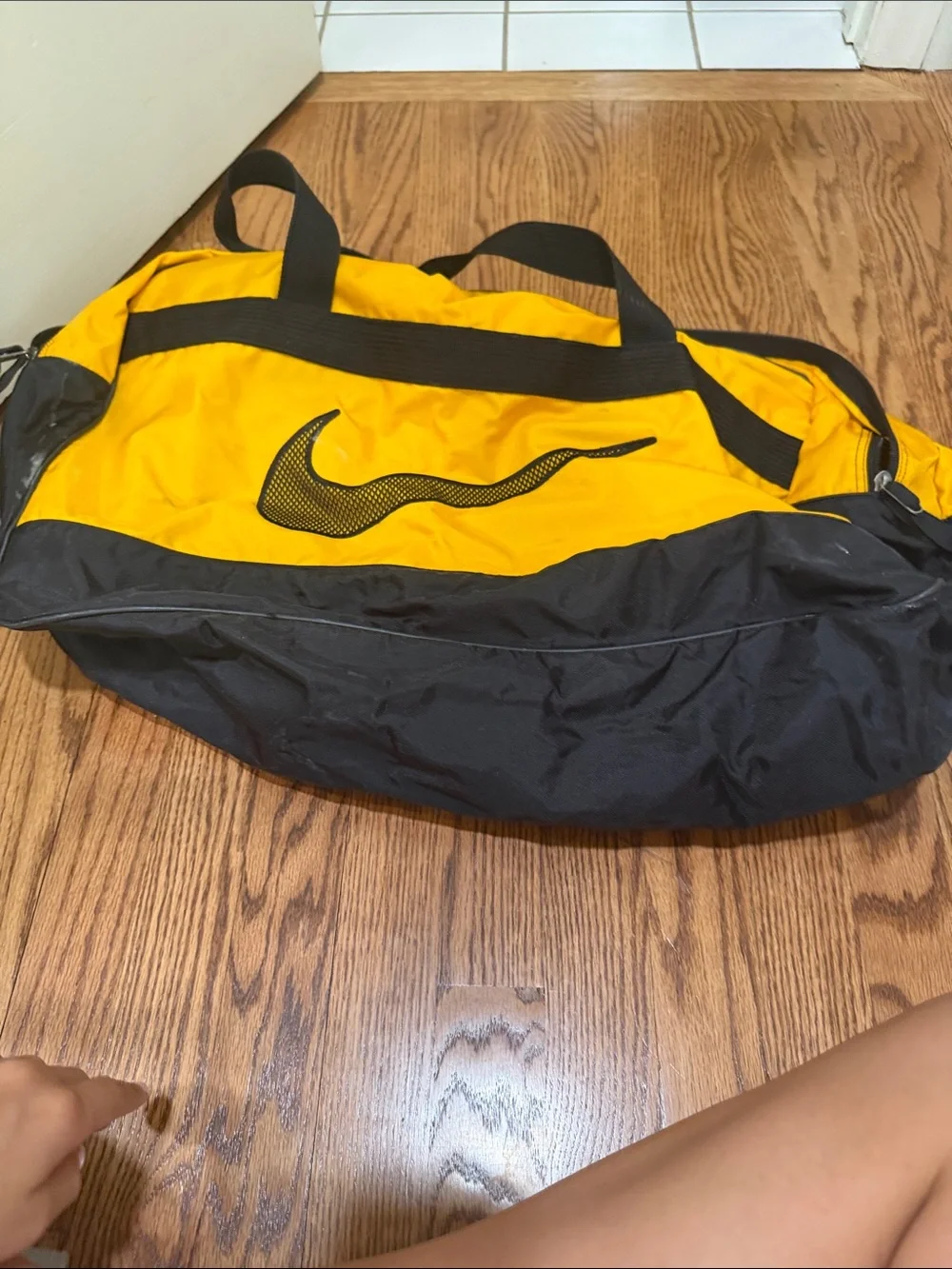 Nike Yellow and Black Duffel/sport bag